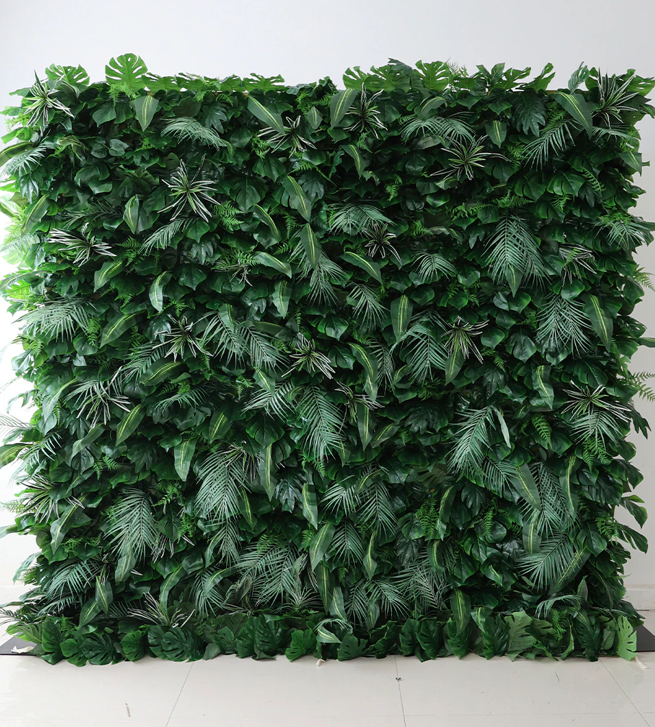 Boxwood hedge wall used as a clean ground for applied corporate branding