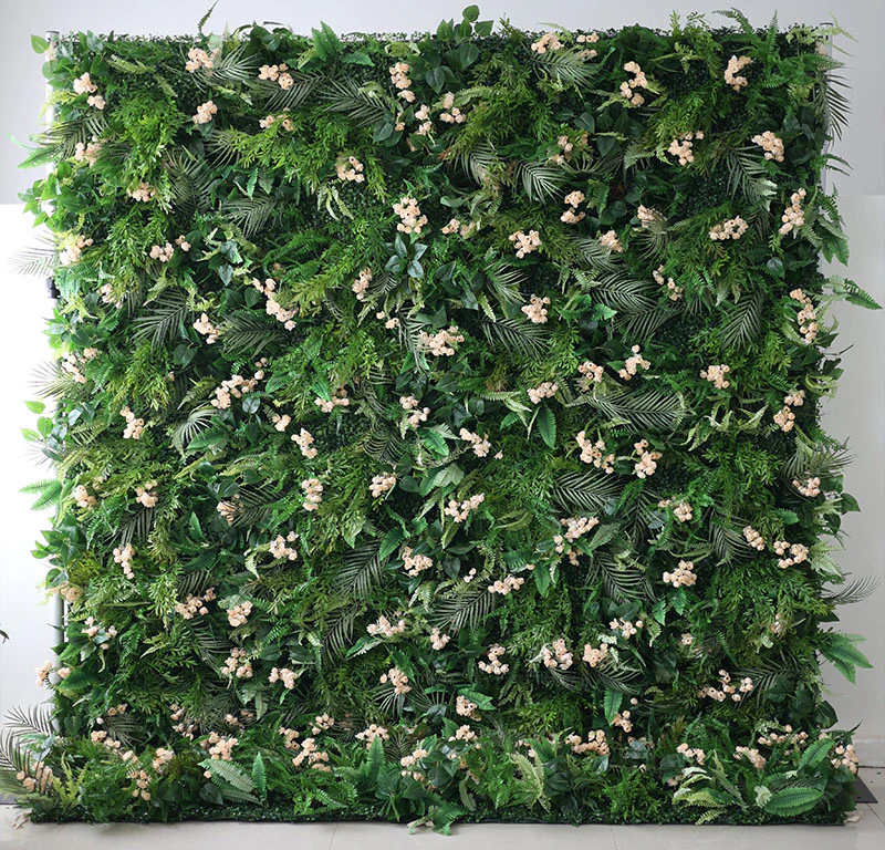 Amazon flower wall rental — emerald & peach floral backdrop for New York City events