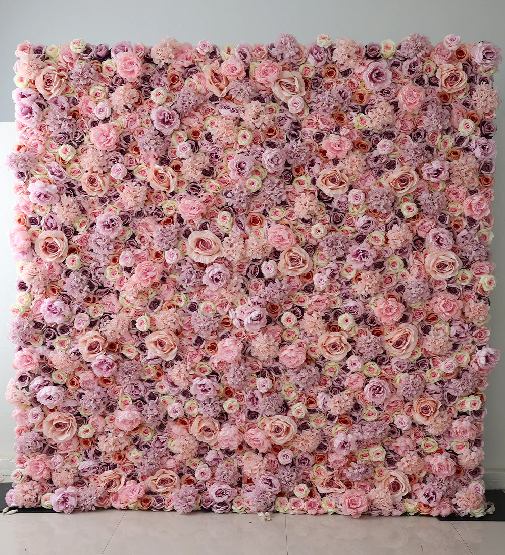 Chloe flower wall rental — soft pastel floral backdrop for New York City events