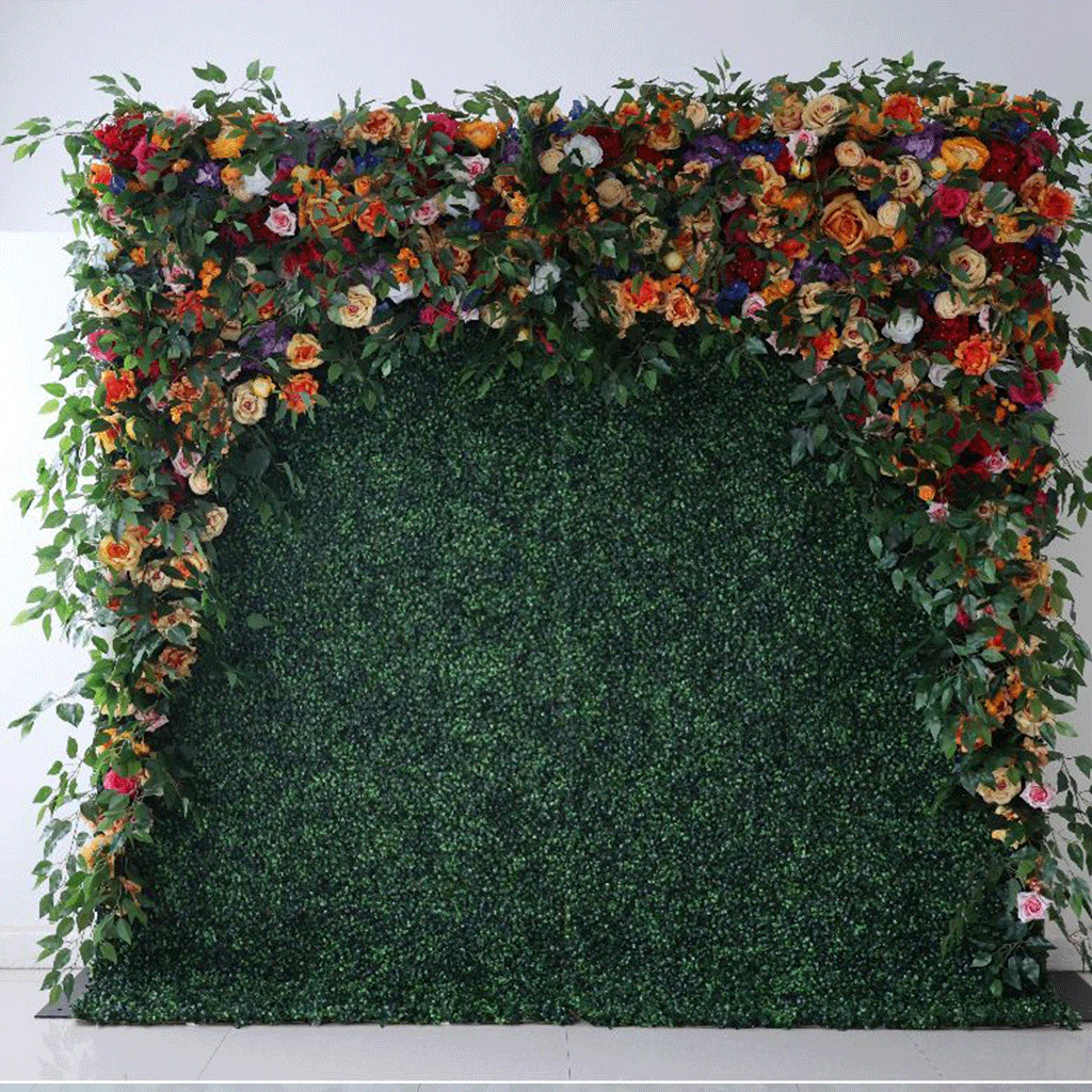 Majestic flower wall rental — mixed blooms floral backdrop for New York City events