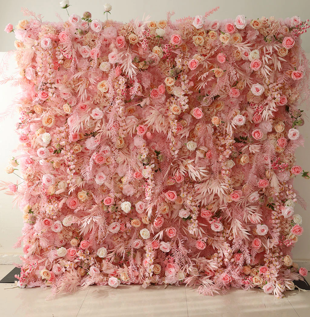 Pink Blush flower wall rental — blush pink floral backdrop for New York City events