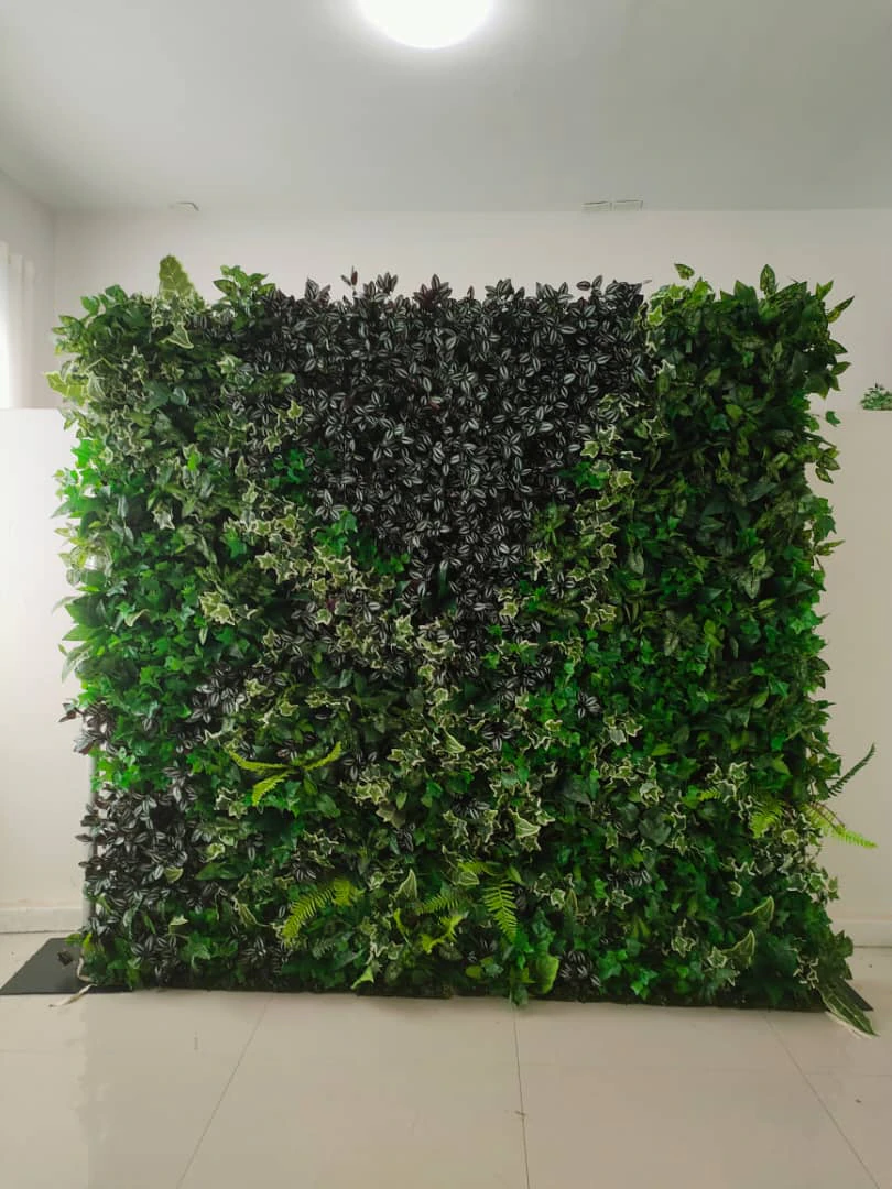 Tan flower wall rental — mixed greenery floral backdrop for New York City events